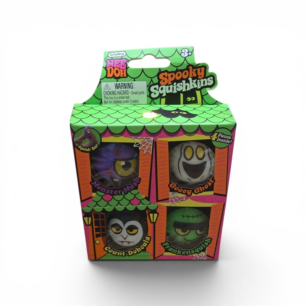 Really Rare Schylling NeeDoh Spooky Squishkins Halloween Fidget Toy Set 4 Pack
